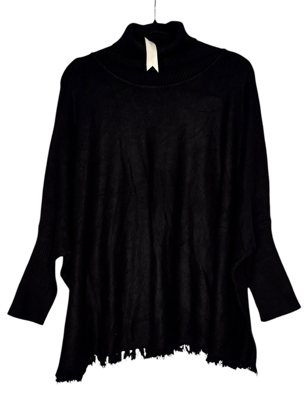 Joan Vass Women’s Turtleneck poncho sweater oversized black L/XL NEW